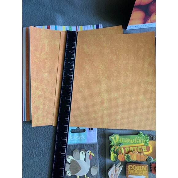 Fall & Halloween Scrapbooking Kit - Stickers Cutouts Patterned Paper & Embellish - Picture 8 of 13